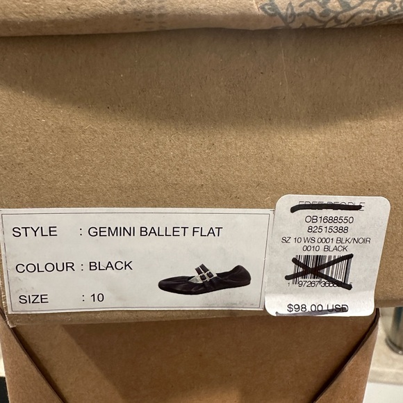 Free People Black Leather Buckle Flats - Gemini Ballet Flat - Picture 7 of 9